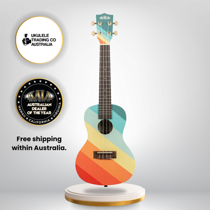 Kala Surf Far Out Concert Ukulele w/ Gig Bag – Retro Surf Style Meets Classic Ukulele Sound