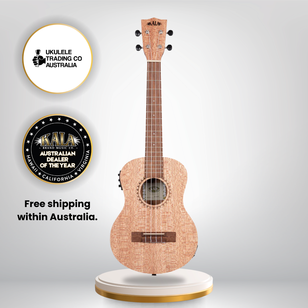 Kala KA-20TE Tenor Electric Ukulele with burled Meranti body and satin finish.