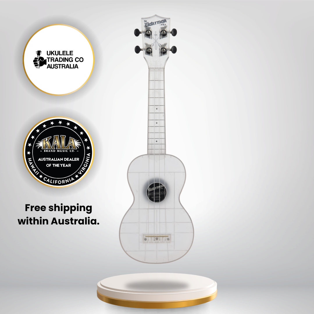 KA-WMT-CL-S Frosted Glass Transparent Soprano Waterman Ukulele