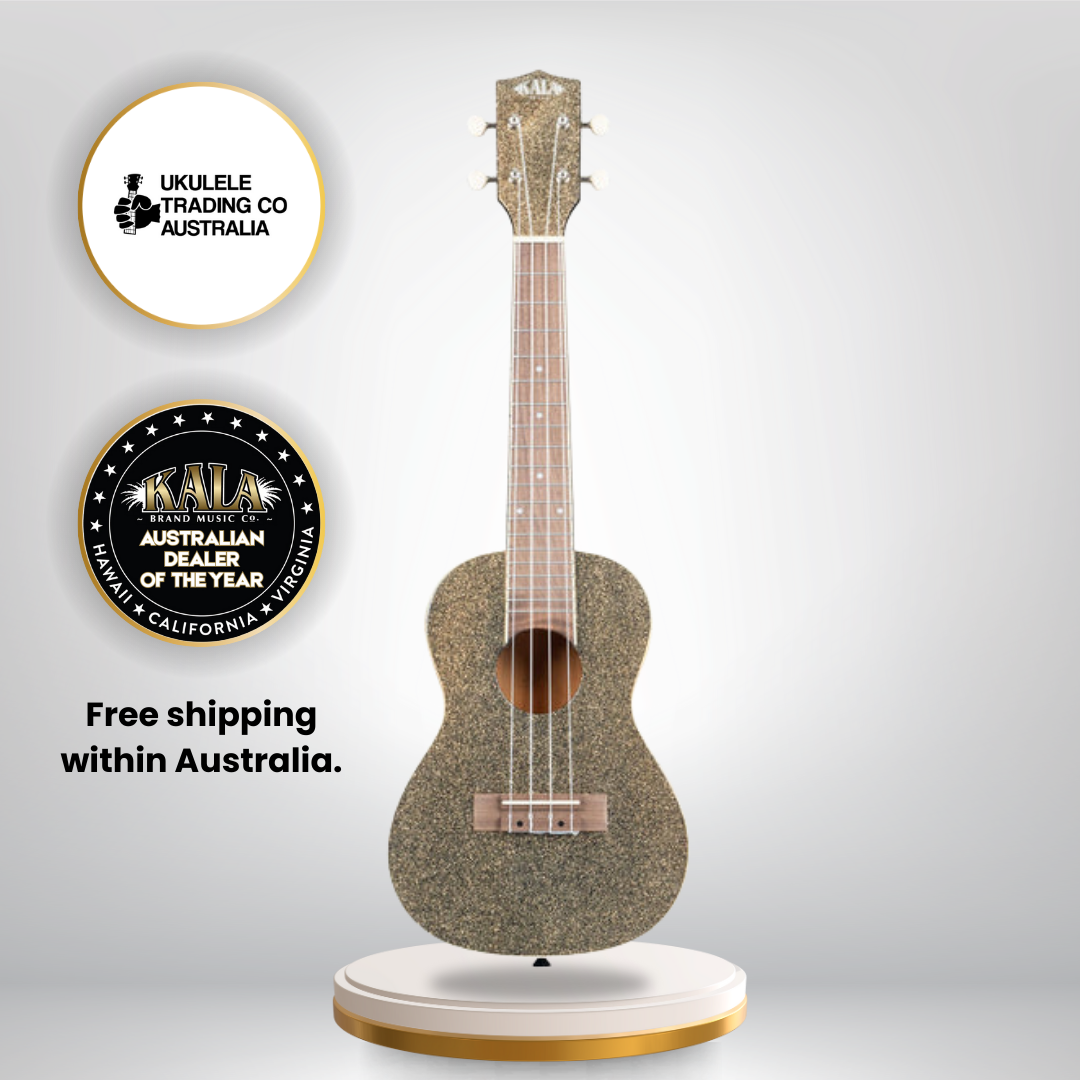 KA-SPRK-GOLD Kala Sparkle Gold Concert Ukulele w/Gigbag – Best Ukulele for Beginners