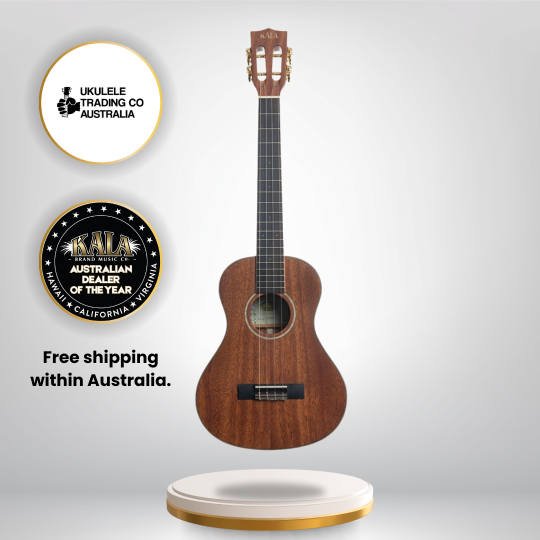 Kala KA-AMHG-ST Solid Mahogany Super Tenor Ukulele with case and online lesson.