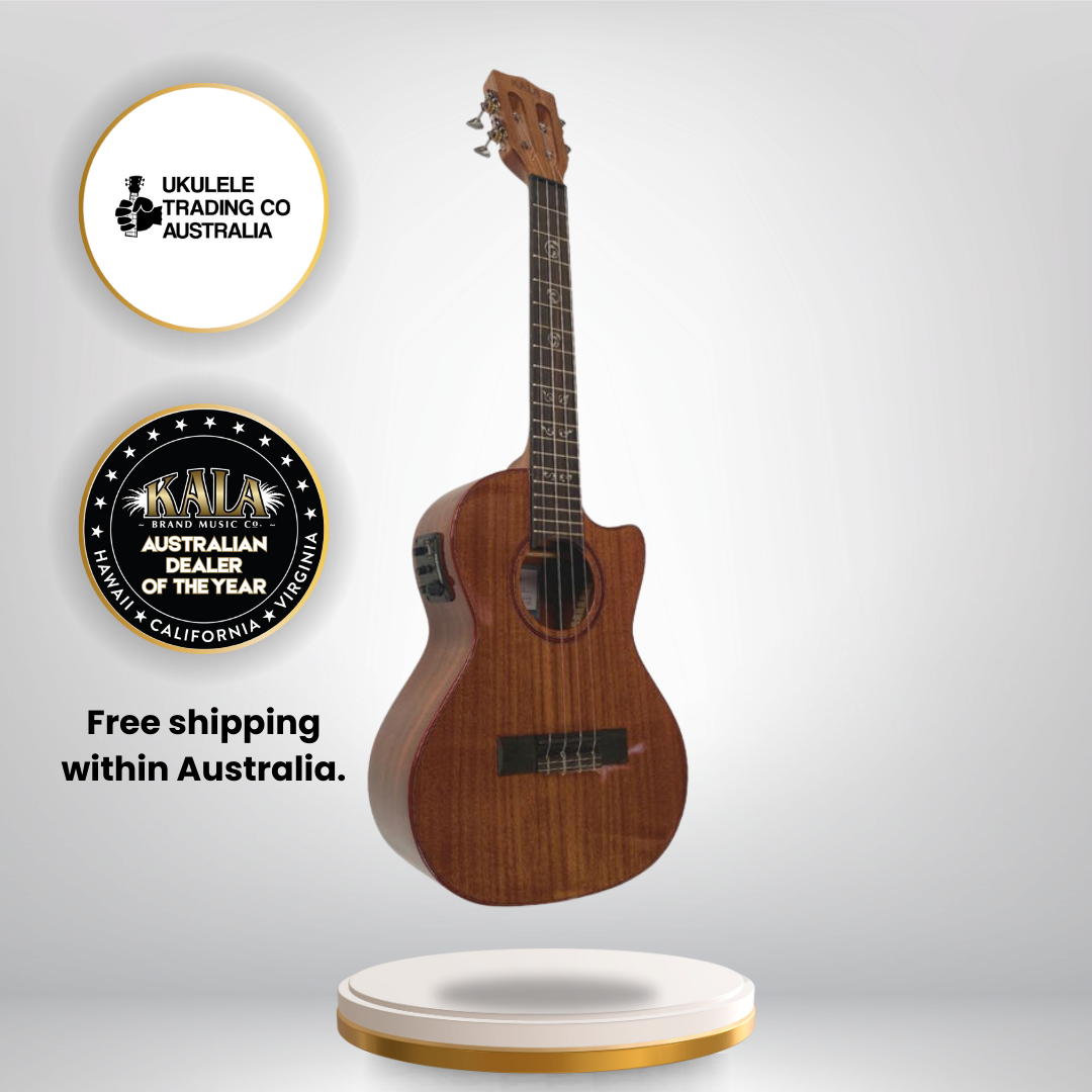 Kala KA-SAB-T-CE Australian Blackwood tenor ukulele cutaway gloss finish with Fishman Kula EQ.
