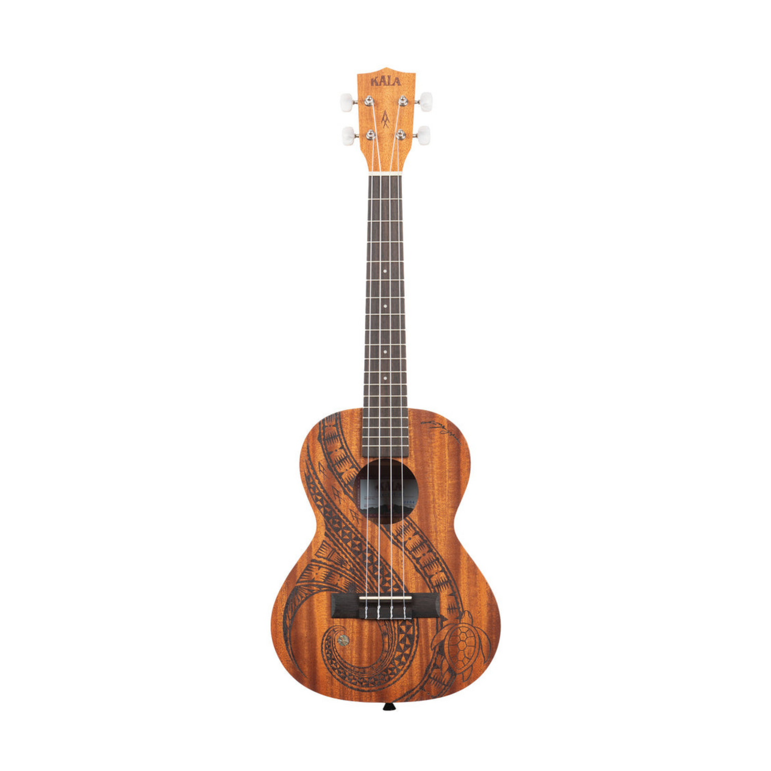 Guidance Mahogany Tenor Ukulele - KA-GUIDANCE-T with laser-etched sea turtle design and rich mahogany tone.