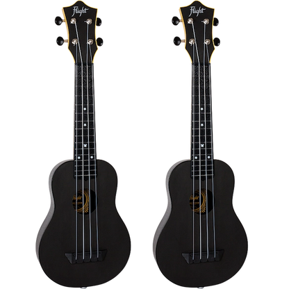 Flight TUS35E Electro-Acoustic Travel Soprano Ukulele Black TUS35EBK Durable ABS Ukulele with Pickup
