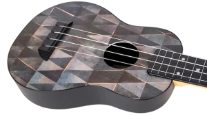 Flight TUS40 Arcana Travel Soprano Ukulele – Geometric Print Linden Top, ABS Body, Zero Fret &amp; Aquila Strings