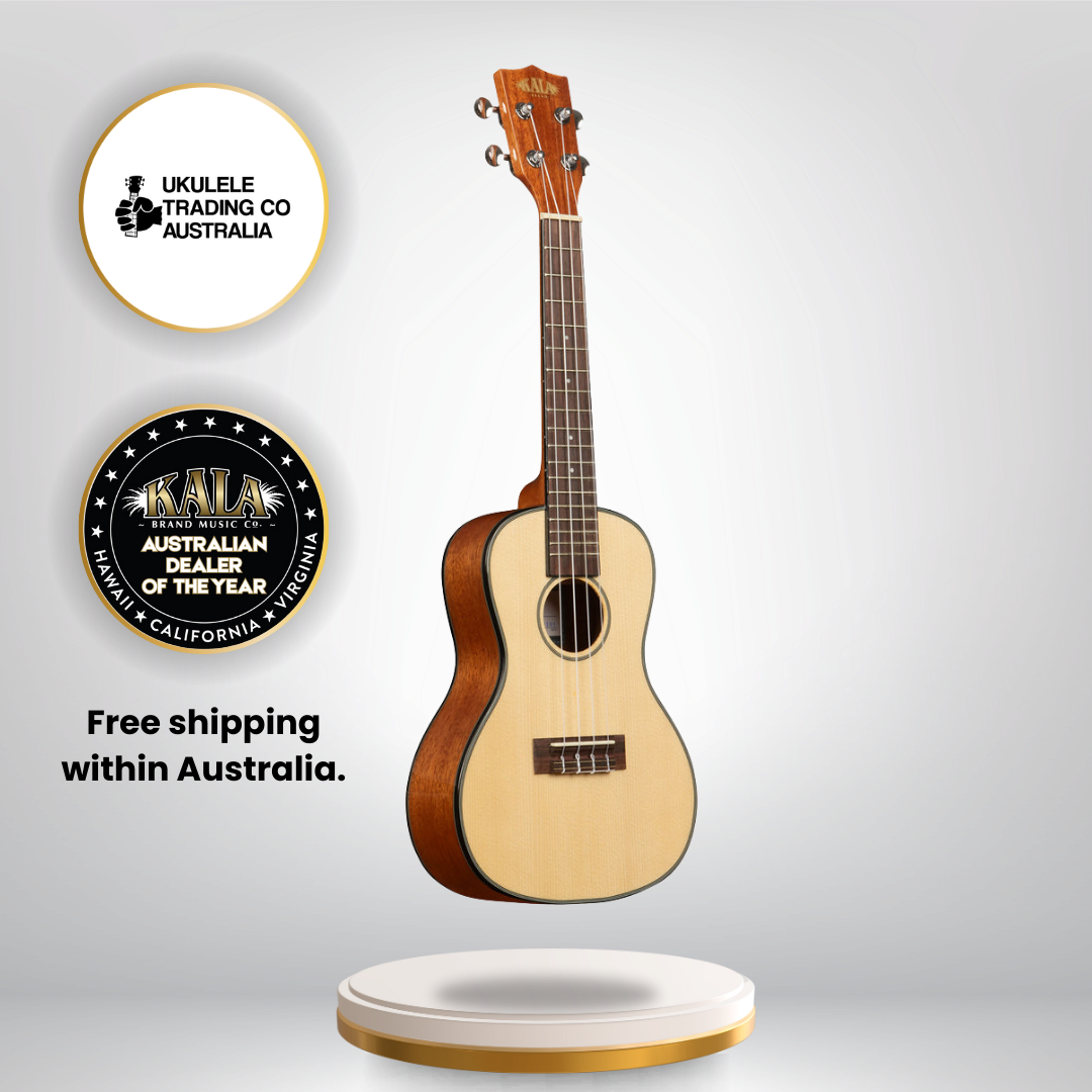 Kala KA-SCG Concert Ukulele – Solid Spruce Top, Mahogany Back &amp; Sides, Gloss Finish w/ Gigbag