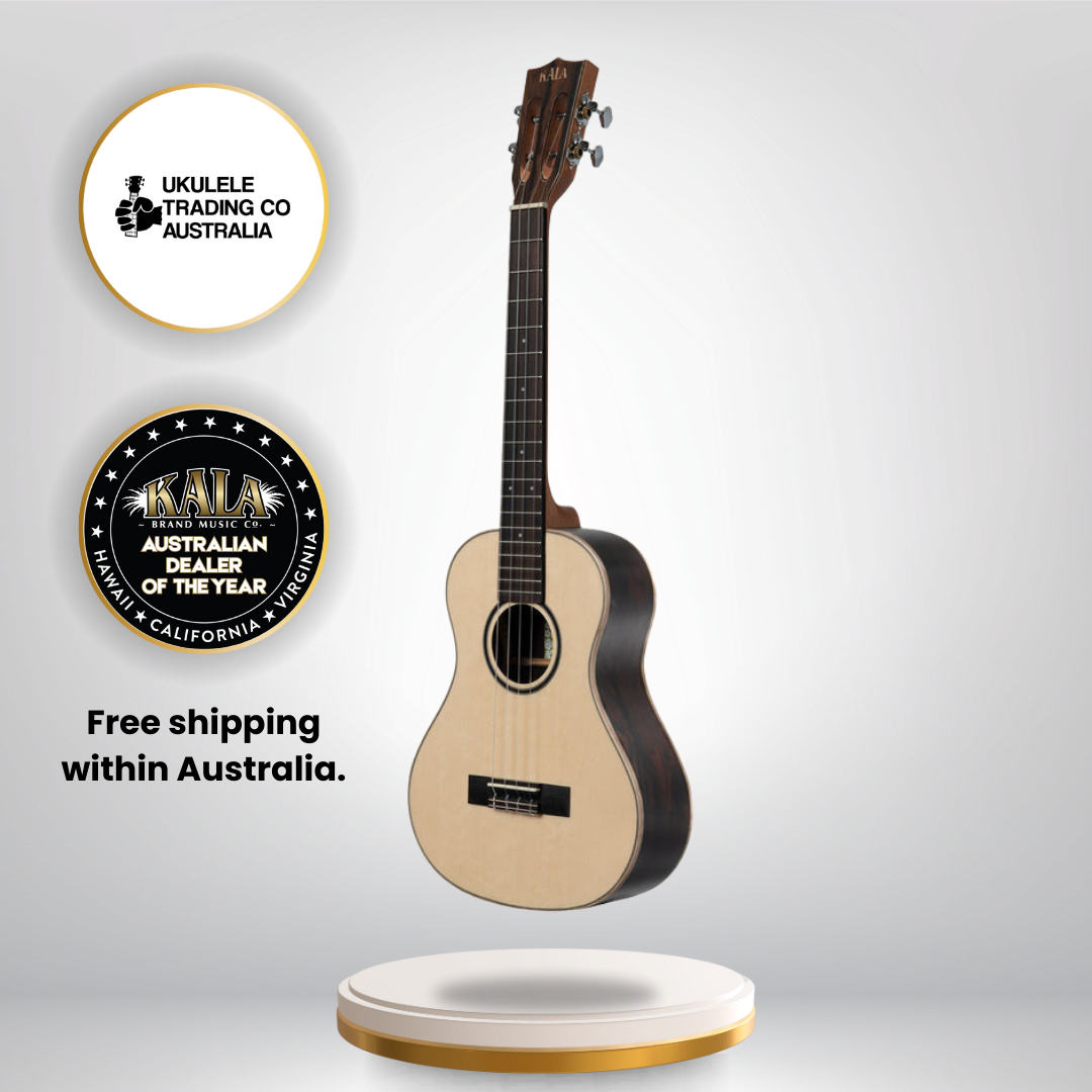 Kala KA-ASZCT-ST Super Tenor Ukulele with solid spruce top and ziricote back, includes Kala bag.