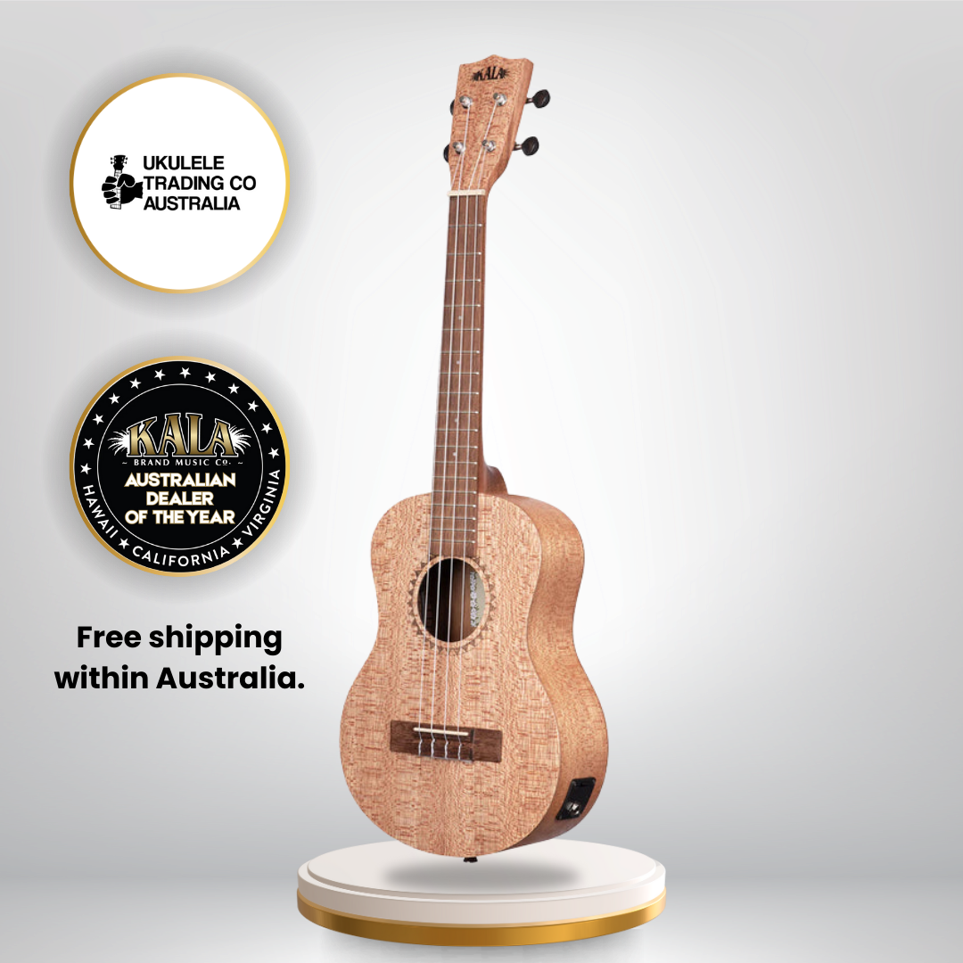 Kala KA-20TE Tenor Electric Ukulele with burled Meranti body and satin finish.
