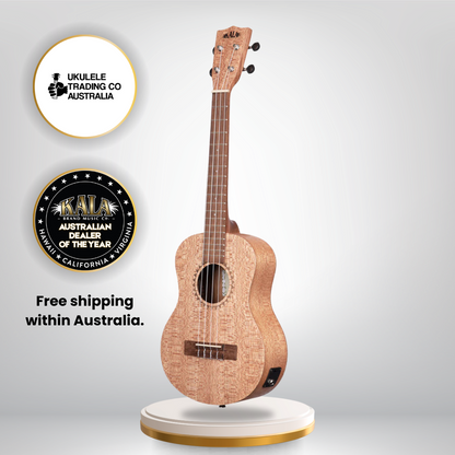 Kala KA-20TE Tenor Electric Ukulele with burled Meranti body and satin finish.