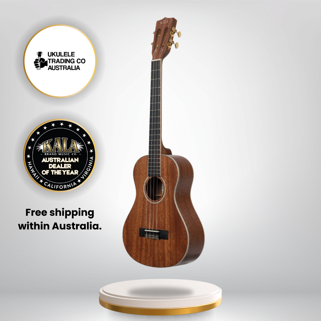 Kala KA-AMHG-ST Solid Mahogany Super Tenor Ukulele with case and online lesson.