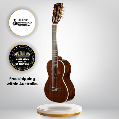Kala KA-8 Eight String Tenor Ukulele with mahogany body, gloss finish, and 8-string setup.