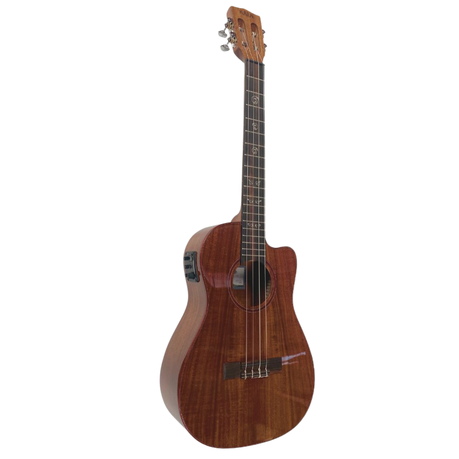 Kala Australian Blackwood Electric Concert Ukulele with Fishman Kula System, purple heart binding, and vintage-style tuners for rich tone and flawless amplification.