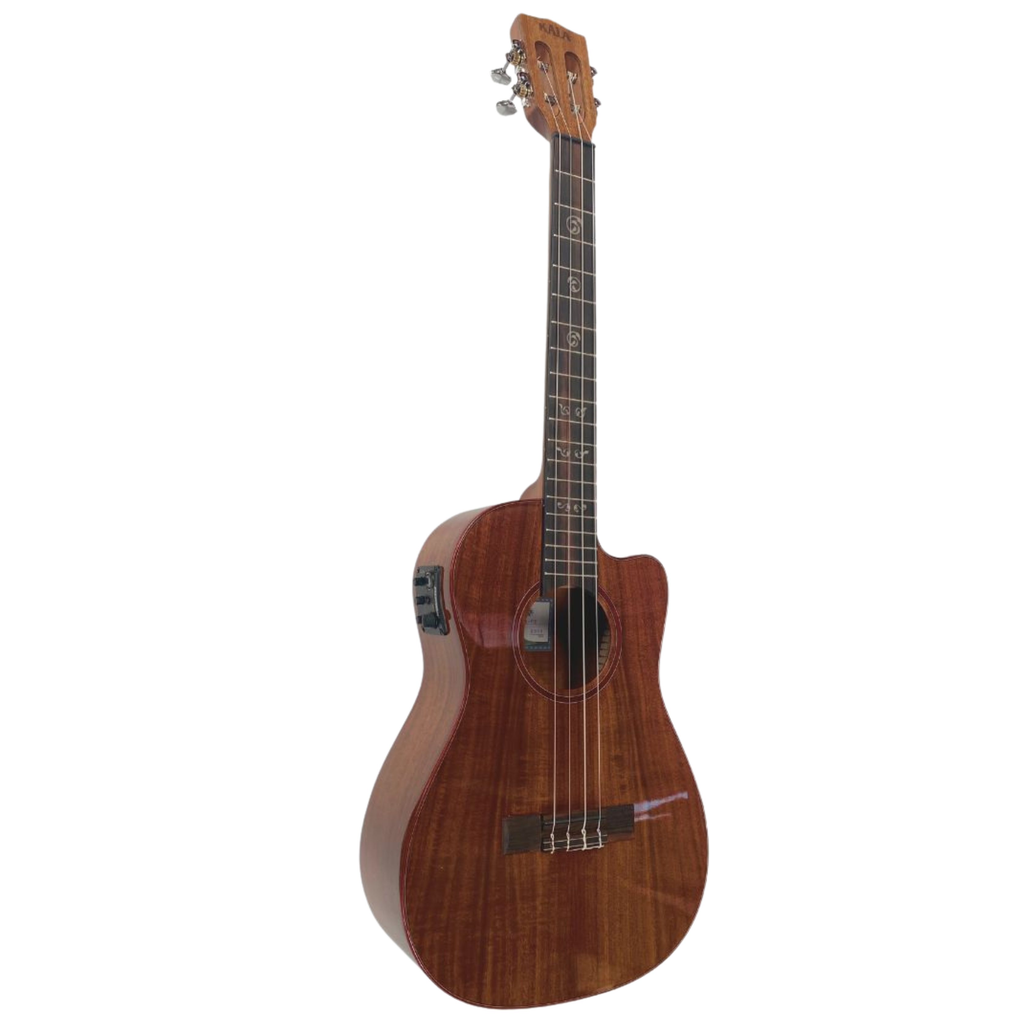 Kala Australian Blackwood Electric Concert Ukulele with Fishman Kula System, purple heart binding, and vintage-style tuners for rich tone and flawless amplification.