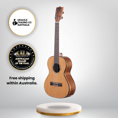 Kala KA-SCAC-T Tenor Ukulele solid cedar top with acacia back and sides high gloss finish.