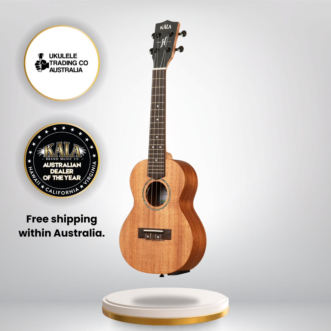 KA-JH-AMHG-C-E Kala James Hill All Solid Mahogany Concert Ukulele with Active EQ – Professional Acoustic-Electric Concert Uke for Teachers &amp; Performers