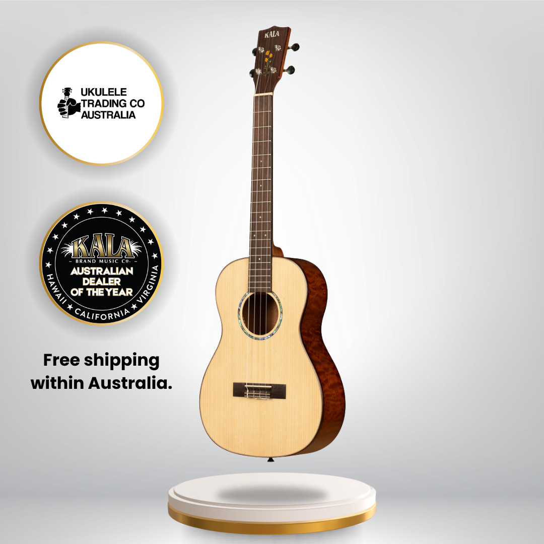 Kala 20th Anniversary Solid Spruce Quilted Sapele Baritone Ukulele