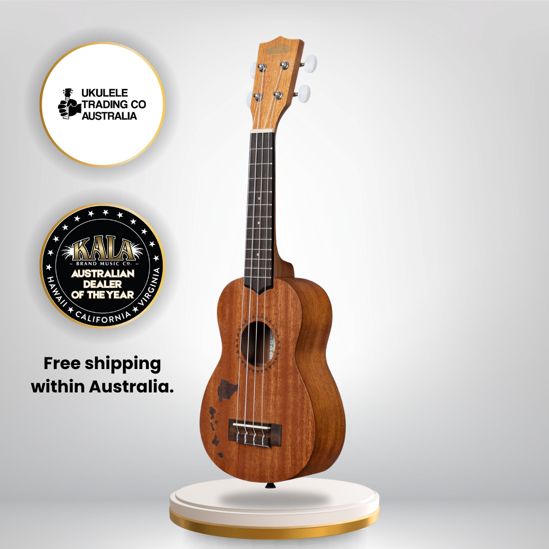 kala ka-15s-h1 satin mahogany soprano ukulele hawaiian islands design