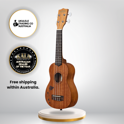 kala ka-15s-h1 satin mahogany soprano ukulele hawaiian islands design