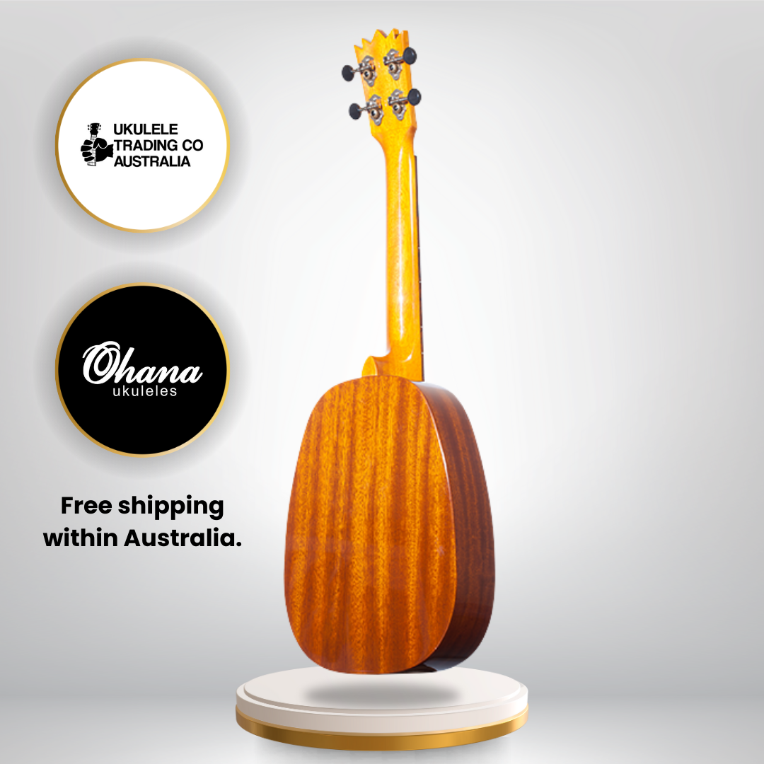 Ohana Sopranissimo Pineapple TTPK-25G Solid Mahogany Mini Ukulele – teenie tiny size with big sound