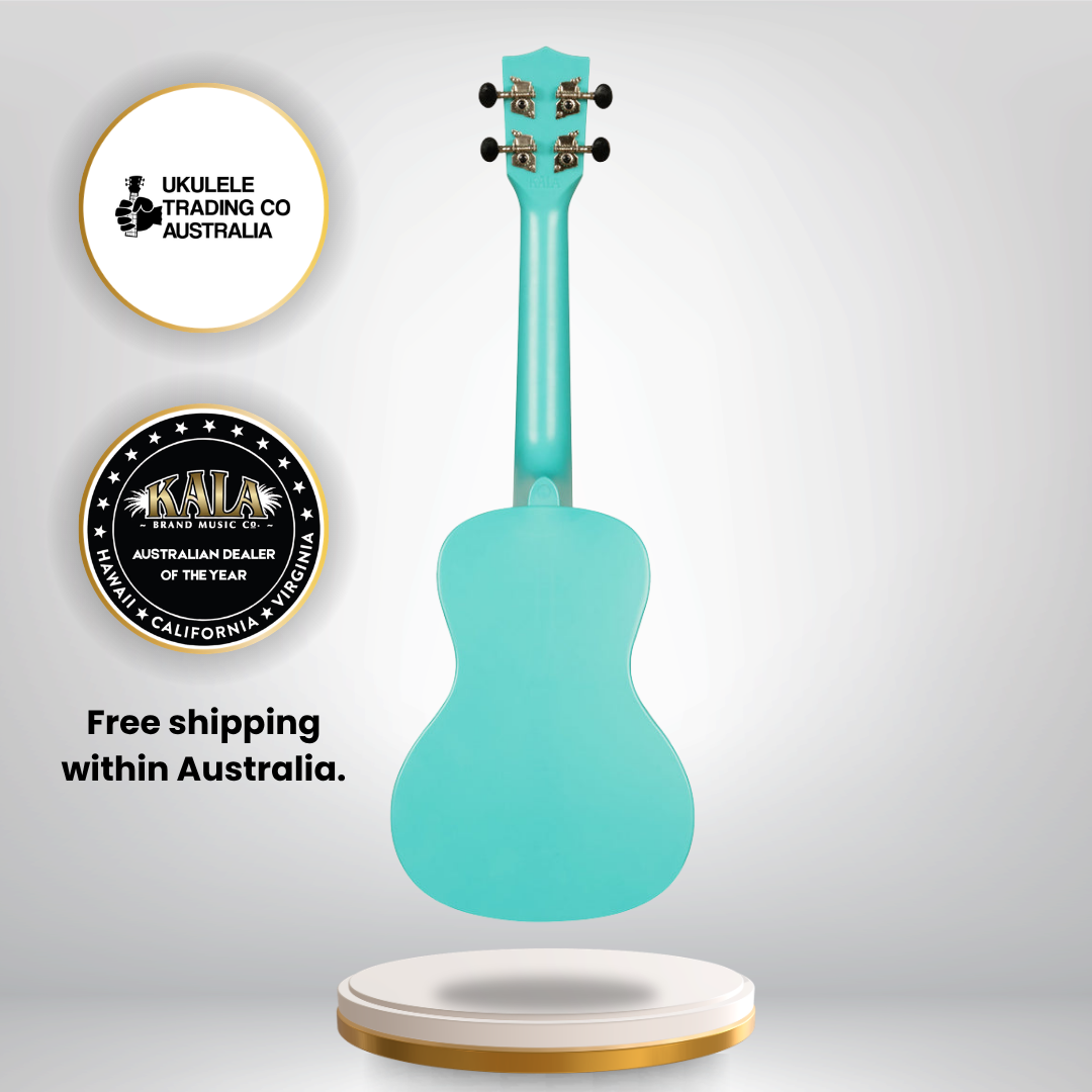 KA-R-WMG-BL-C Aqua Mist Glow-In-The-Dark Concert Recycled Waterman Ukulele