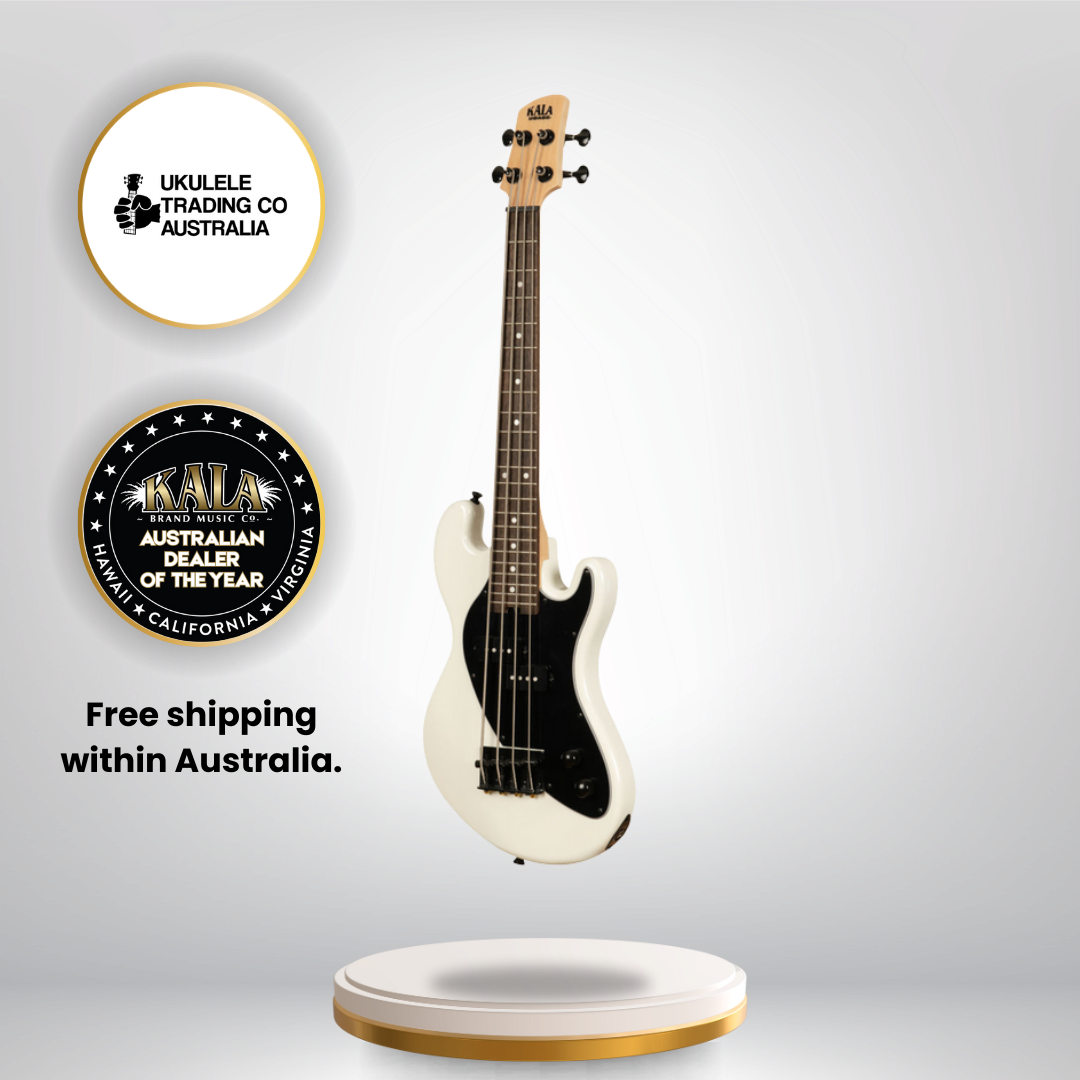 Kala Solid Body 4-String Sweet Cream Fretted U•BASS® – UBASS-SB-CR-FS