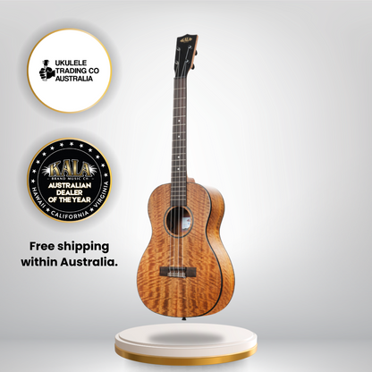 kala ka-cm-be curly mango baritone ukulele with eq preamp australia
