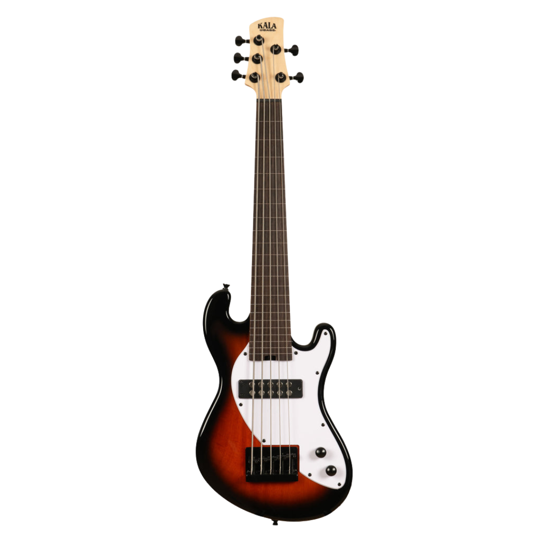 Kala Solid Body 5-String Sunburst Fretless U•BASS® with Okoume body and passive humbucker pickup.