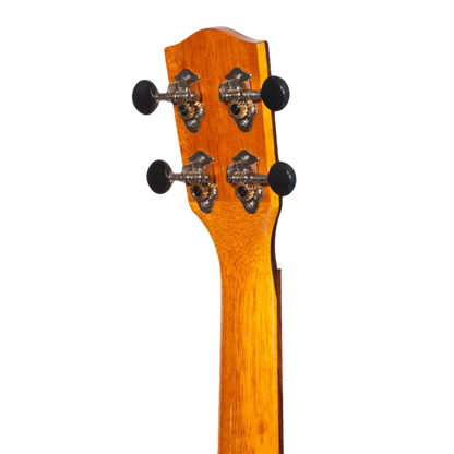 Ohana CK-35GCE All Solid Mahogany Concert Ukulele with gloss finish, active pickup system, cutaway design for easy fret access, and beautiful hardwood binding for a rich, warm tone.