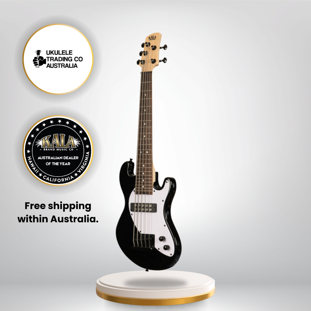 Kala UBASS-SB5-BK-FS Solid Body 5-String Jet Black Fretted U•BASS®