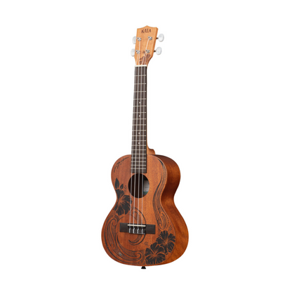 Kala KA-UNITY-T Mahogany Tenor Ukulele with laser-etched design symbolizing unity. Rich tones and cultural artistry