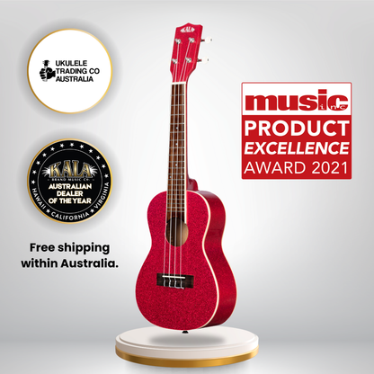 KALA KA-SPRK-RED Ritzy Red Sparkle Concert Ukulele with gigbag – Kala brand uke for beginners