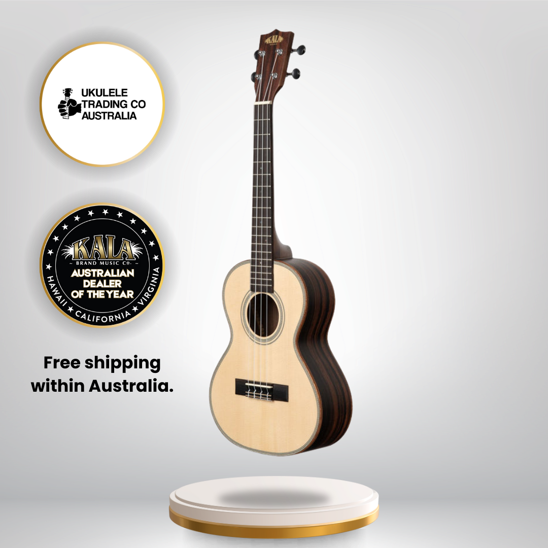 Kala KA-SSEBY-T Tenor Ukulele solid spruce top striped ebony sides