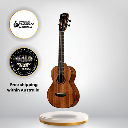 Kala KA-CT-SSRW-TG-C Contour All Solid Gloss Spruce Rosewood Tenor Ukulele with slotted headstock and deluxe gig bag