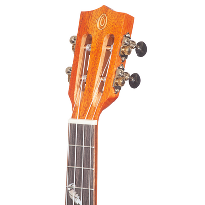 Ohana TK-32 Tenor Ukulele w/ Bag featuring all-solid mahogany, satin finish, slotted headstock, and warm, resonant tone for pure, classic sound. 