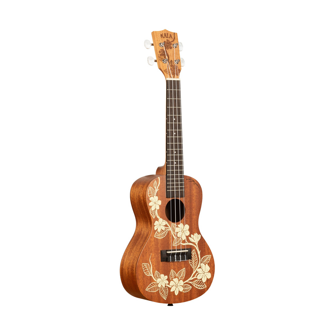 Kala KA-GARDENIA-C Gardenia Mahogany Concert Ukulele, showcasing rich mahogany tones and a gardenia-inspired design.