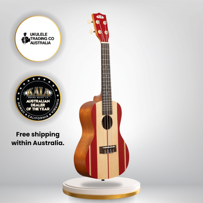 Kala Surf’s Up Concert Ukulele with retro surf design and gigbag