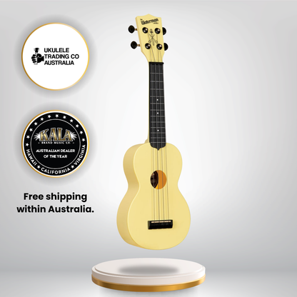 KA-R-WMG-YL-S Kala Waterman Glow-in-the-Dark Soprano Ukulele Recycled Eco-Friendly Ukulele Australia
