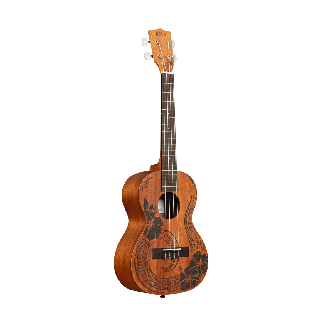 Kala KA-UNITY-T Mahogany Tenor Ukulele with laser-etched design symbolizing unity. Rich tones and cultural artistry