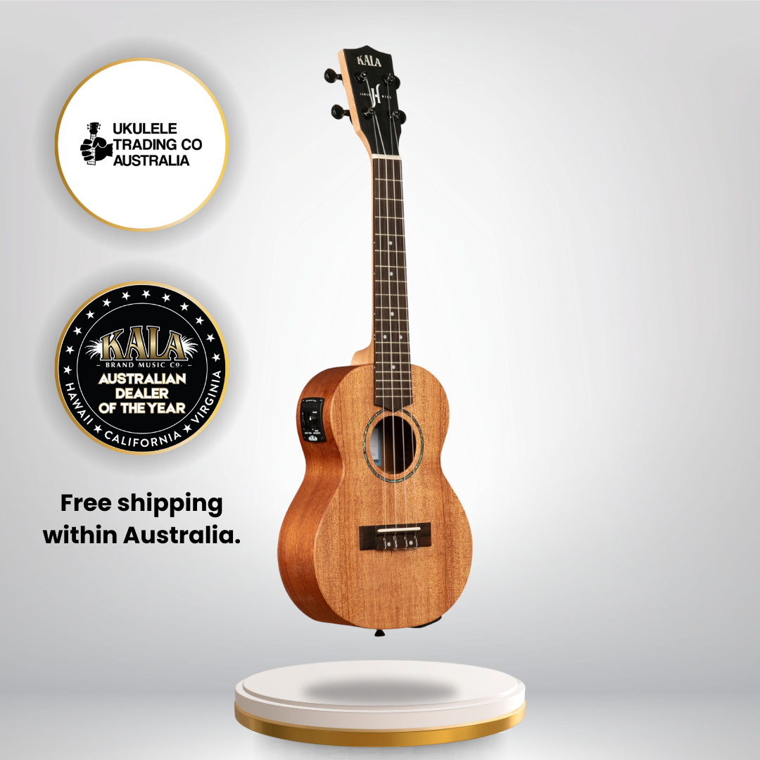 KA-JH-AMHG-C-E Kala James Hill All Solid Mahogany Concert Ukulele with Active EQ – Professional Acoustic-Electric Concert Uke for Teachers &amp; Performers