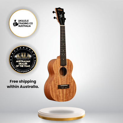 Kala James Hill Solid Top Mahogany Concert Ukulele KA-JH-MHG-C with deluxe gig bag.