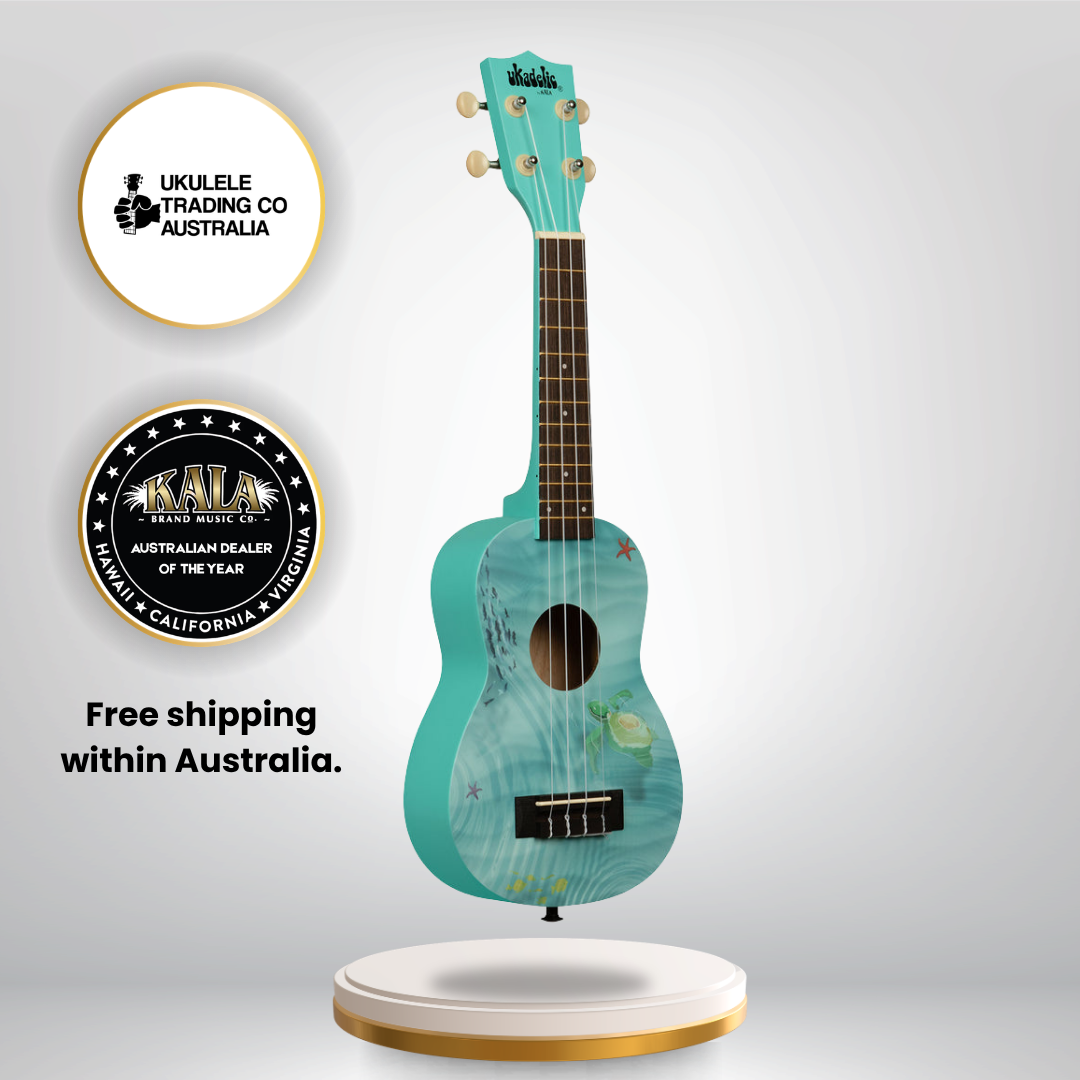 NUK-SEASCAPE Kala Ukadelic Seascape Soprano Ukulele Ocean Art Ukulele Australia