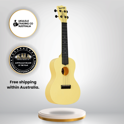 KA-R-WMG-YL-C Kala Waterman Glow-in-the-Dark Concert Ukulele Recycled Eco-Friendly Ukulele Australia