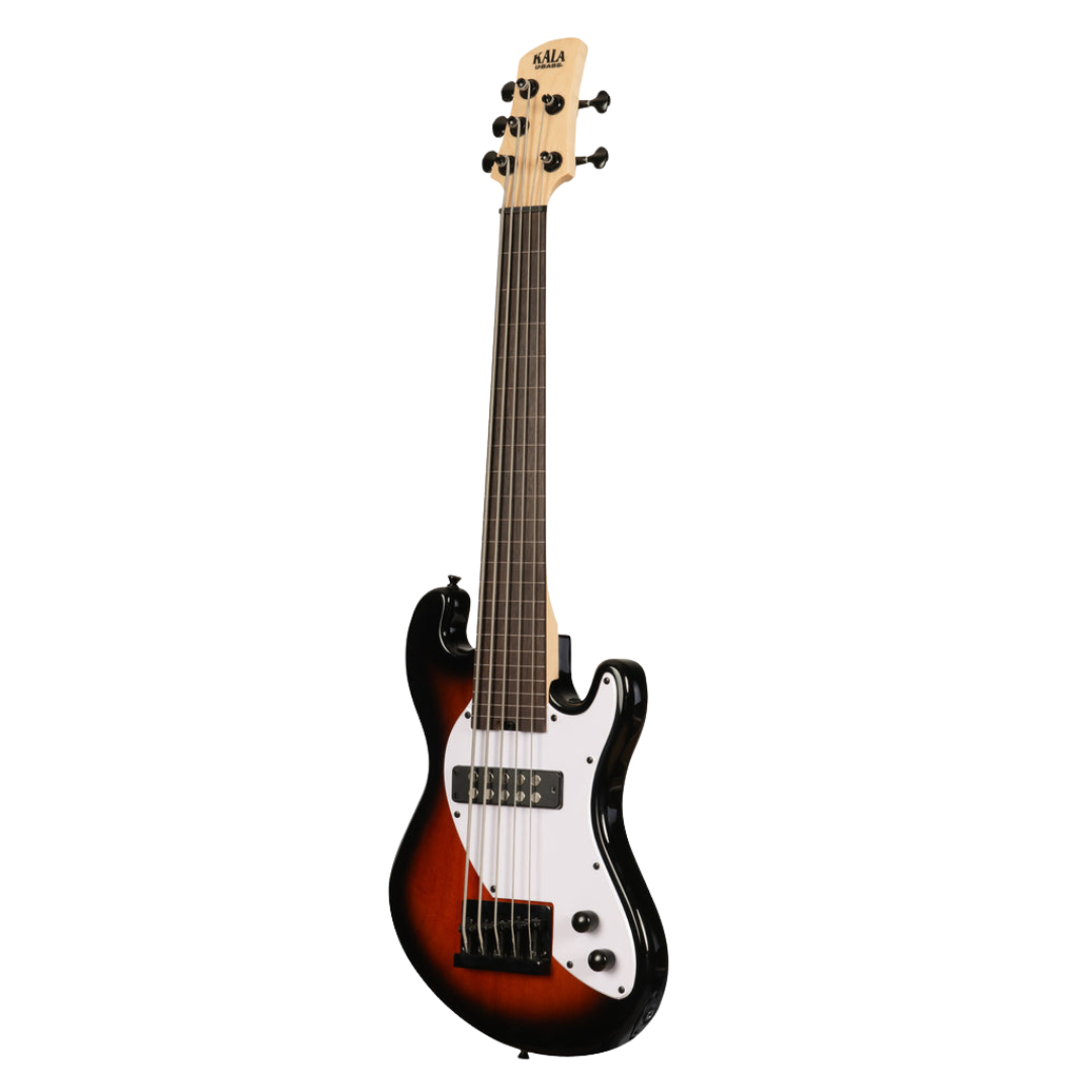 Kala Solid Body 5-String Sunburst Fretless U•BASS® with Okoume body and passive humbucker pickup.