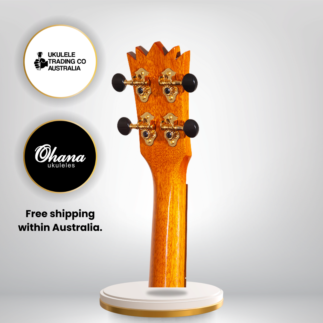 Pineapple PKC-150SMO Spalted Mango Concert Ukulele with glossy finish and abalone inlays.