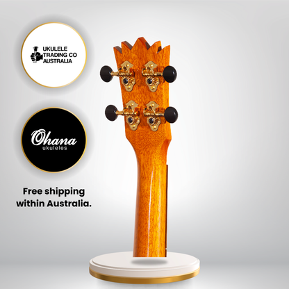 Pineapple PKC-150SMO Spalted Mango Concert Ukulele with glossy finish and abalone inlays.