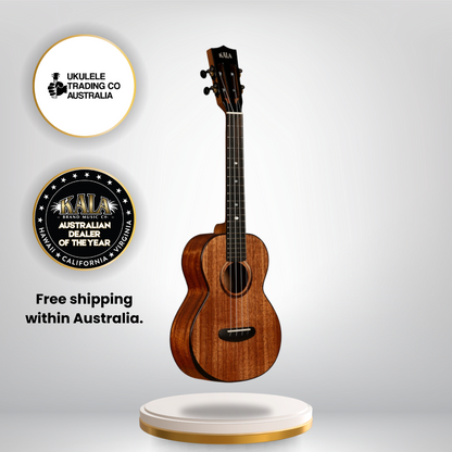 Kala KA-CT-SSRW-TG-C Contour All Solid Gloss Spruce Rosewood Tenor Ukulele with slotted headstock and deluxe gig bag