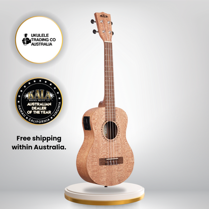 Kala KA-20TE Tenor Electric Ukulele with burled Meranti body and satin finish.