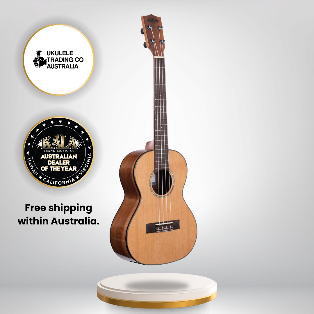 Kala KA-SCAC-T Tenor Ukulele solid cedar top with acacia back and sides high gloss finish.