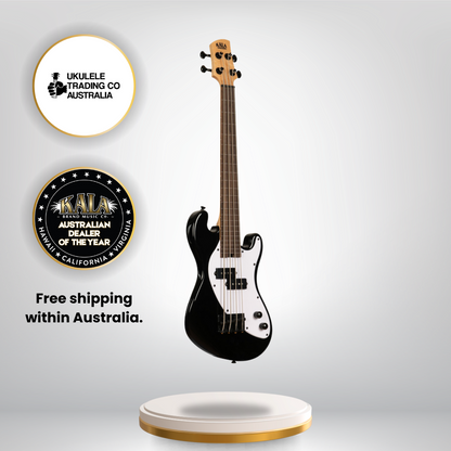 Jet black fretless Kala U•BASS solid body electric bass