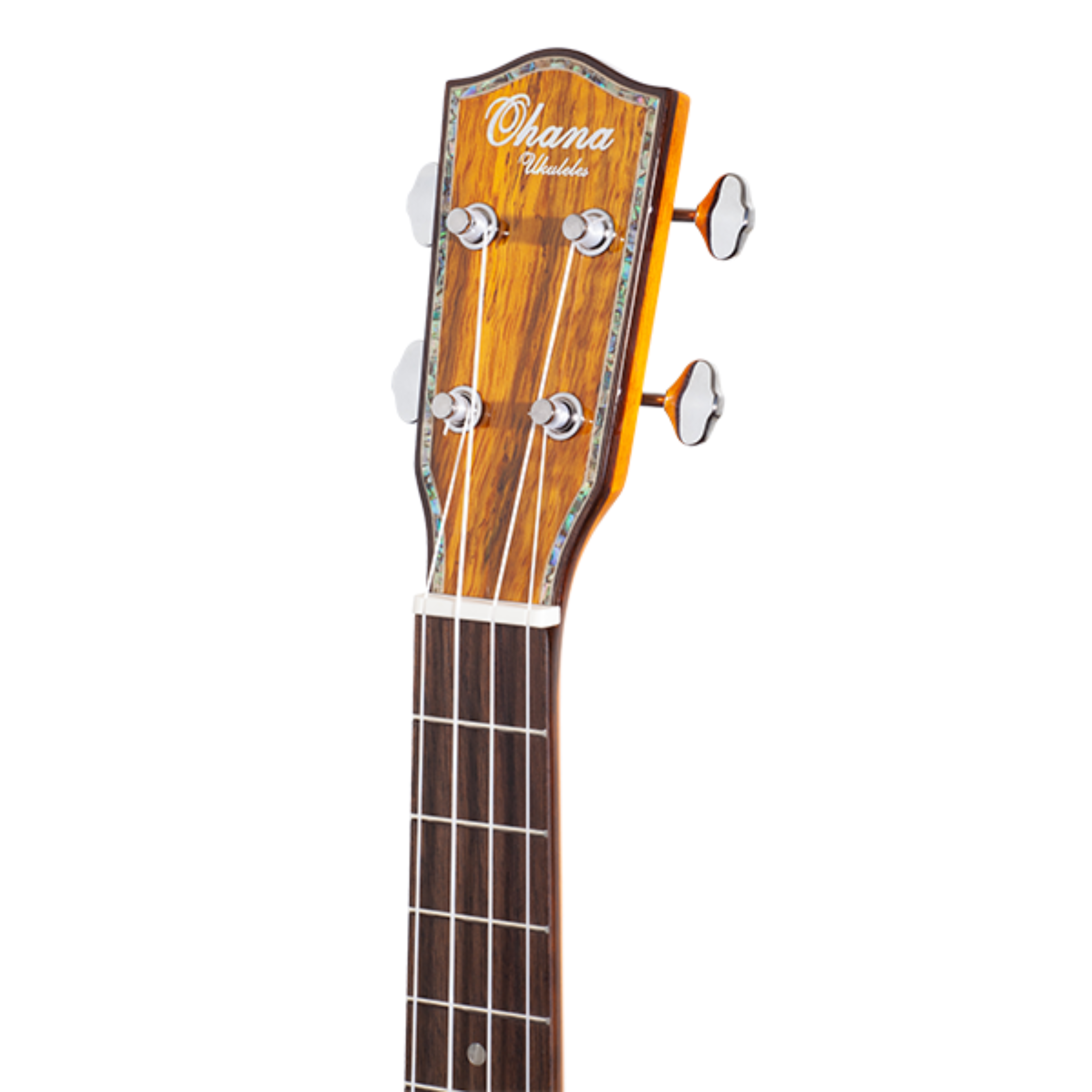 Ohana PKT-220G Tenor Pineapple Ukulele – all-solid mango, abalone inlay, gloss finish, and warm, mellow tone with bright overtones for a stunning sound and look!